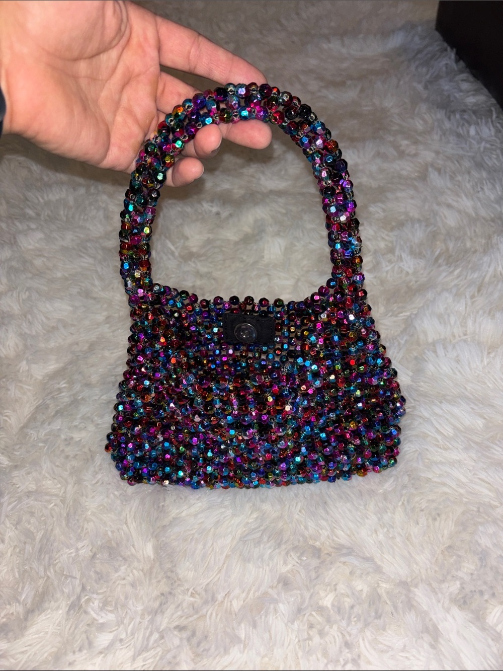 Multicolor Beaded Mini Shoulder Bag